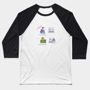 Senior Developer Junior Developer Joke Software Developer Anime Gift Baseball T-Shirt